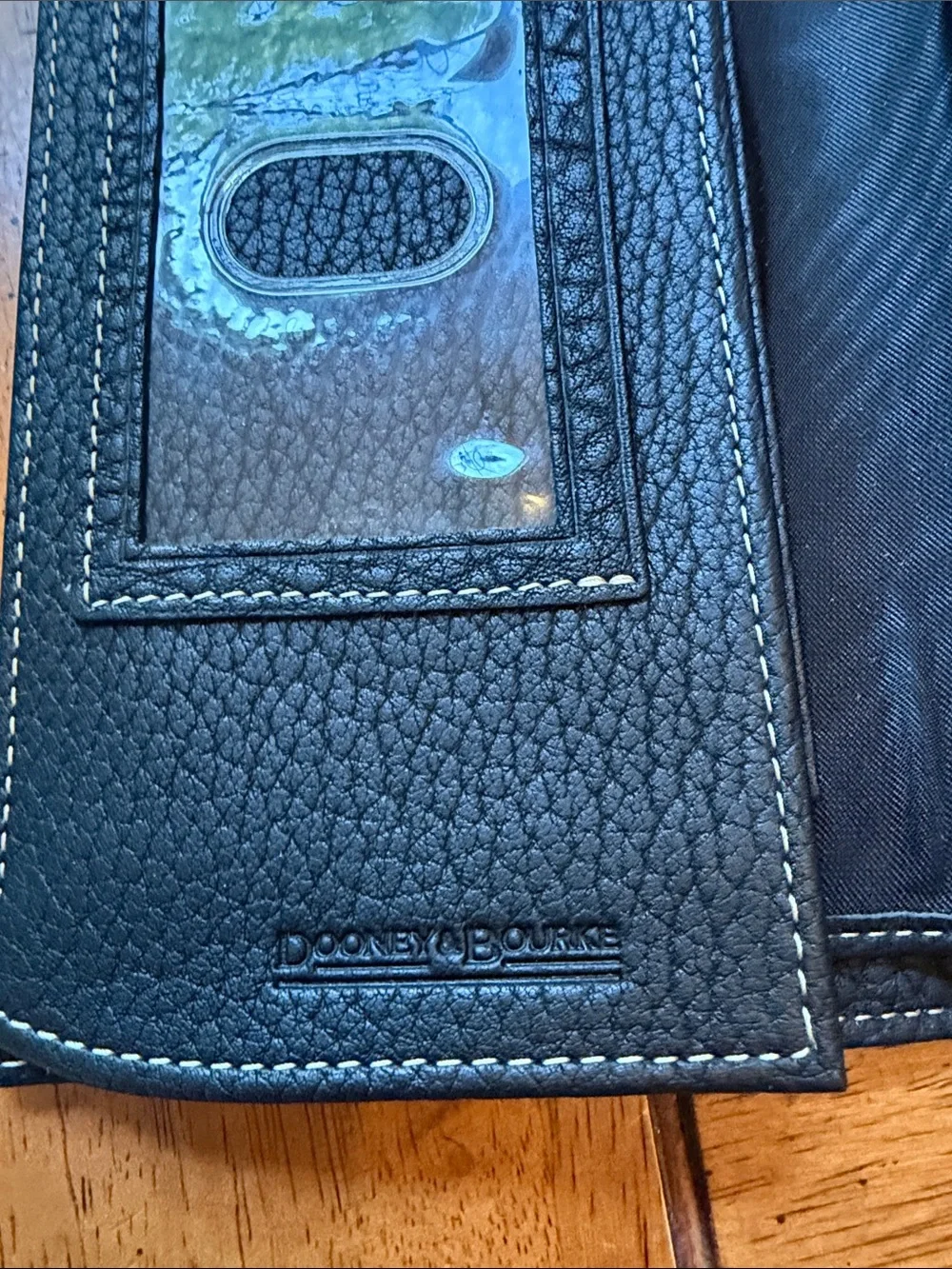 Dooney & Bourke Black Pebble Leather Snap Wallet